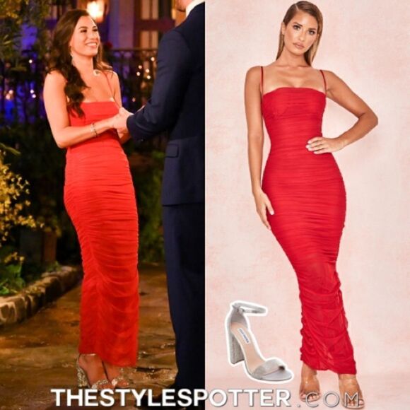 House of CB Fornarina Maxi Red Dress Tank Organza Bodycon Backless Mesh Size XS - Picture 5 of 17